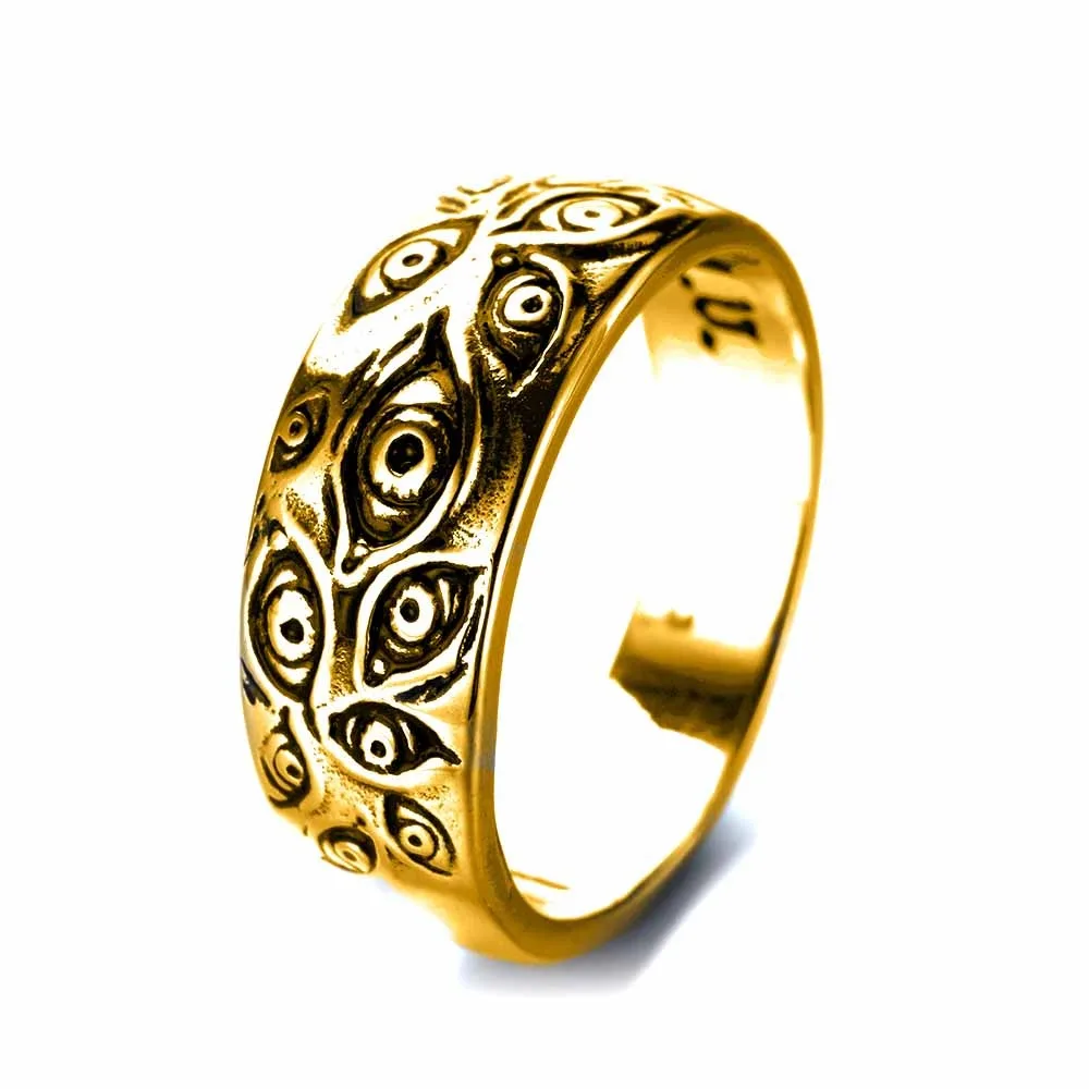 Bague œil du diable pour hommes et femmes, Vintage, gothique, minimaliste, tendance, Niche de rue, fête, créative, Hip Hop, Niche, , bijoux: 9 / Or