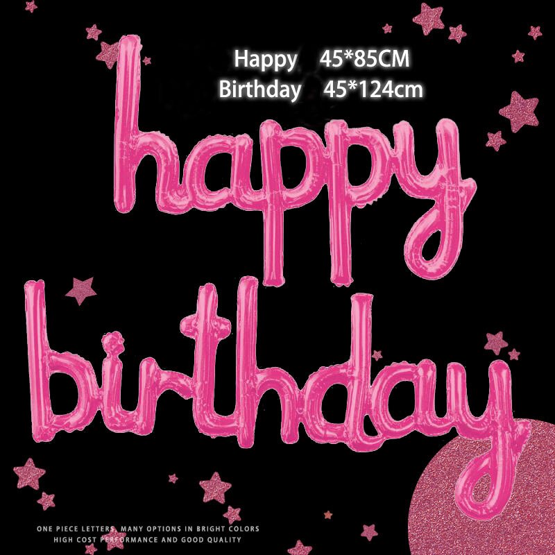 Una pieza feliz Globos de Decoración de cumpleaños oro rosa carta de Globos Decoraciones para de cumpleaños Globos Balony Anniversaire: rose red