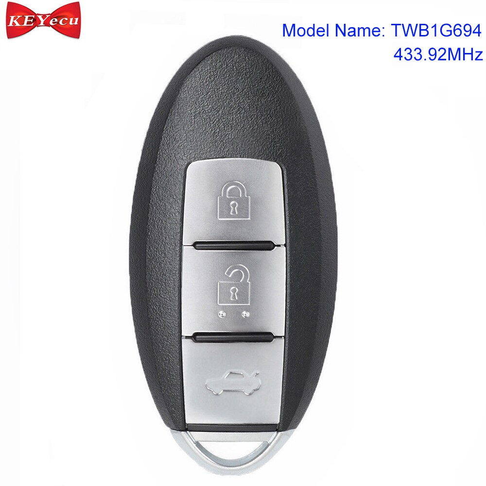 Keyecu Voor Nissan Lannia Smart Afstandsbediening Sleutelhanger Model Naam: TWB1G694 433.92Mhz ID46 Chip