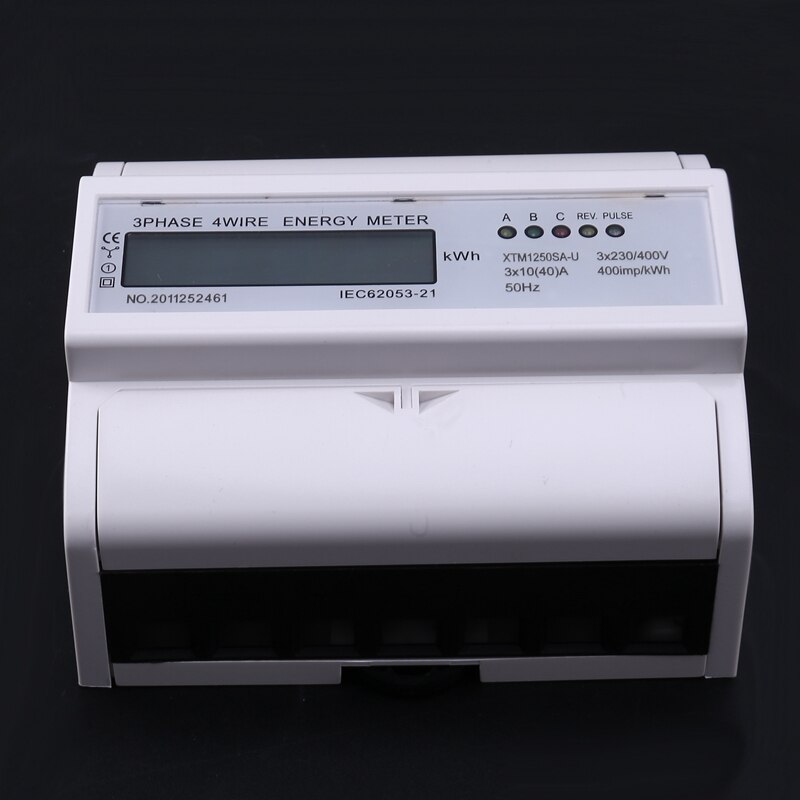 3 Phase 4 Wire Electric Digital Kwh Energy Meter LCD Three Four Wire DIN-Rail KWh Meter 230V/400V