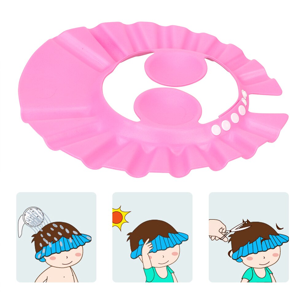 HOOMIN baño lavar el pelo gorra con protección para las orejas niños Cap champú gorros de ducha bebé ducha sombrero protector seguro suave sombrero ajustable