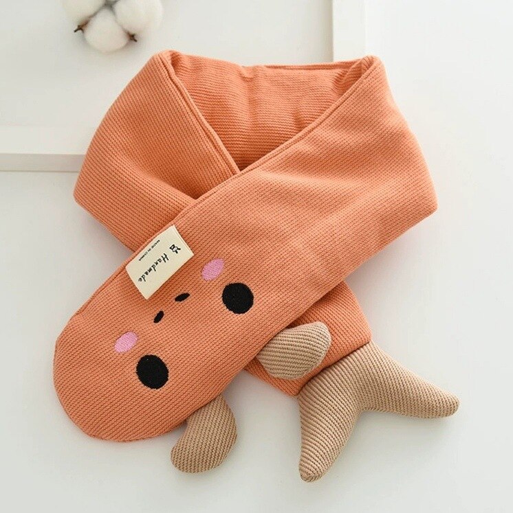 Écharpe d'hiver pour enfants, châle épais à col, garde au , pour garçons et filles, ZZ-355: Orange