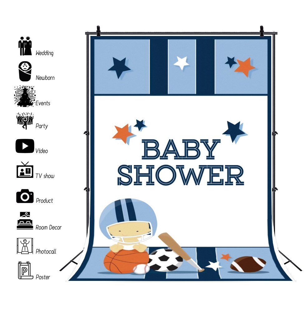 Football Boy Baby Shower Photography Background Celebration Newborn Photo Booth Studio Decor
