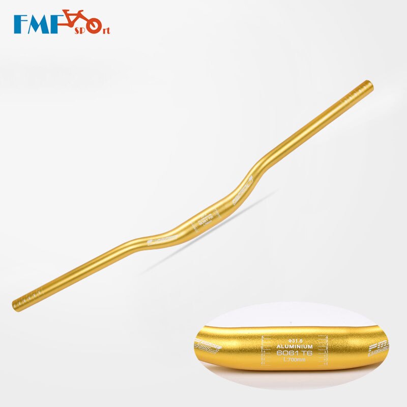 FMFXTR – guidon de vtt plat/surélevé en alliage d'aluminium haute résistance, partie droite de vélo, 31.8x620/700mm: Riser-700-gold