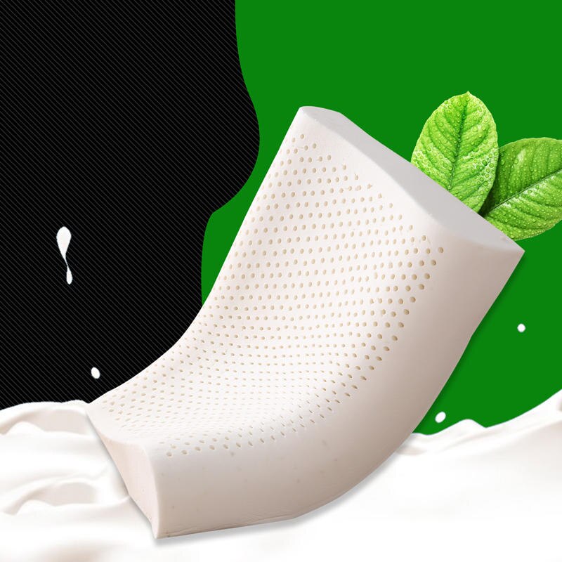 Rektangel puter naturlig lateks komfortable kvinner nakke hodepleie helsepute tykk pustende hjemmetekstil 60 x 40cm 50 x 30cm