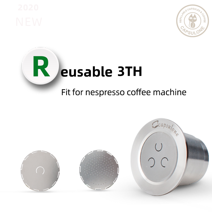 Capsulone 3rd Rvs Metalen Capsule Compatibel Nespresso Machine Hervulbare Herbruikbare Glad Capsule 1Pcs