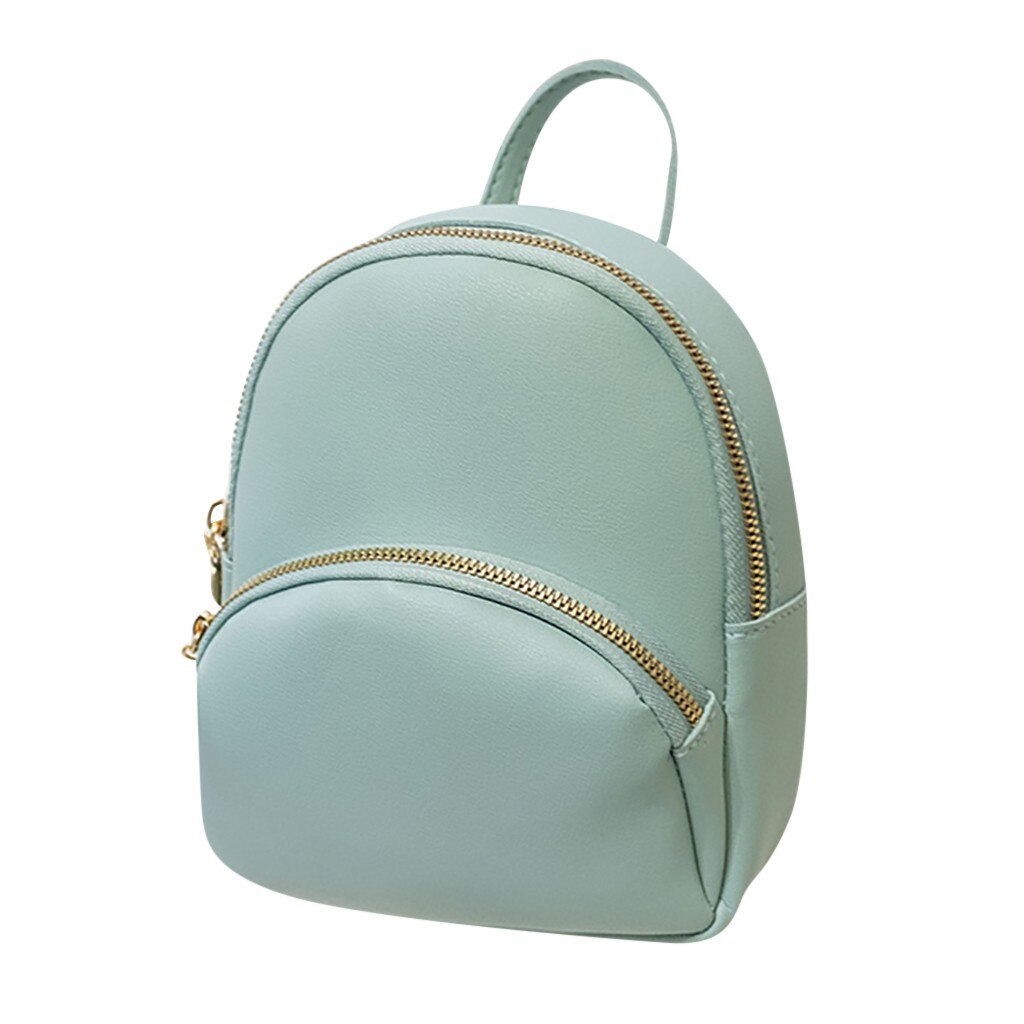 Backpack Women Leather Shoulder Bag For Teenage Girls Multi-Function Small Bagpack Female Ladies School Backpack Femininas#25: Blue 