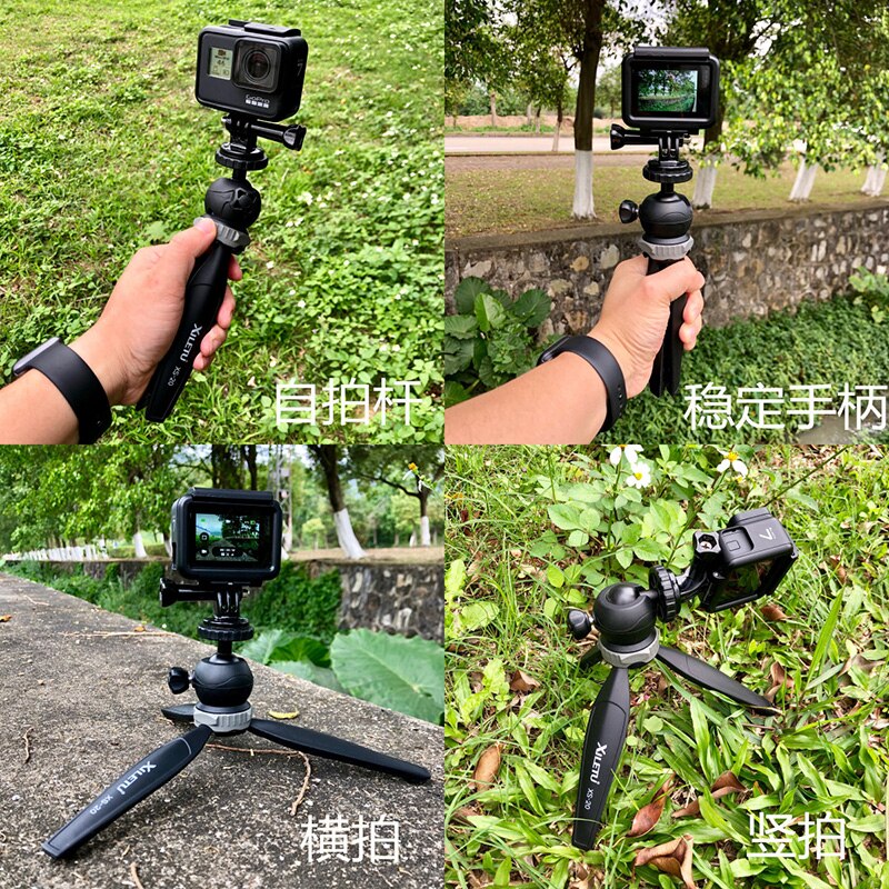 XILETU XS20 Mini Tabletop Tripod Desktop Phone Holder Stand with Clip and Ball Head for iPhone Cell Phone Smartphone DSLR Camera