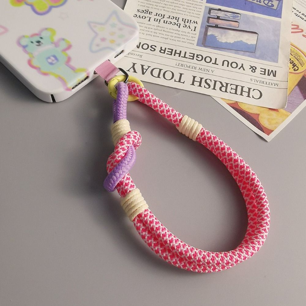 Correa Universal de nailon trenzado para teléfono móvil, cadena colgante, anillo, cordón para la muñeca, llavero de cuerda desmontable