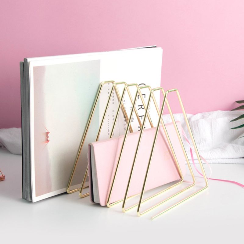 Flexible Bookend Metal Book Holder Desktop Organizer Support Stand Shelf Rack
