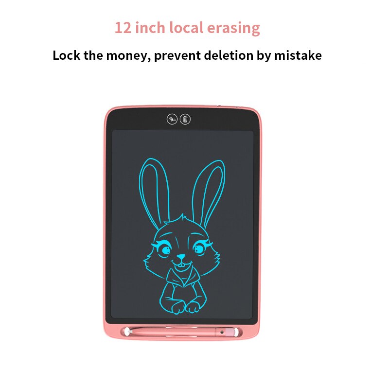 12 Inch LCD Writing Pad Can Be Partially Erased Ultra Thin Portable Tablet Handwritten Monochrome Pen Handwriting Board