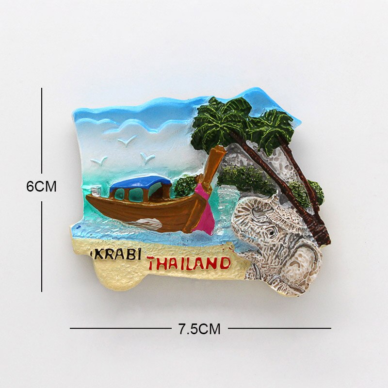 Thailand Pattaya elephant Shrimp soup 3D magnetic refrigerator paste souvenir Bangkok fridge magnets Collection home decoration
