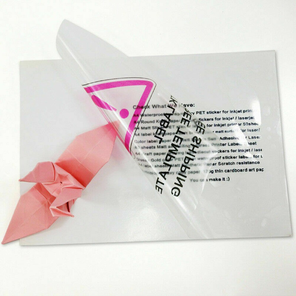 10x A4 Accessoires Lichtgewicht Scratchproof Smooth Clear Sticker Office Anti Break Slijtvastheid Pvc Waterdichte Afdrukken Papier