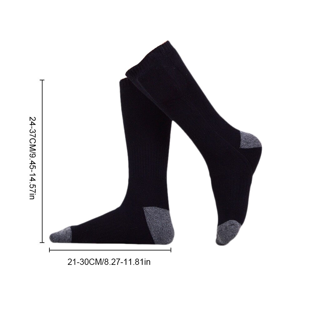 USB Rechargeable Heating Warm Socks 3-speed Adjustable Temperature 2200MAH Lithium Battery Infrared Heating For Male And Female: Black 2200MAH