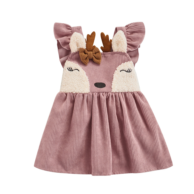 Baby Kabel Kleid mit Karikatur Kitz bilden, Bogen Dekoration Nette Warme Frühling Herbst Kleidung 3Monate-3Jahre: 18m