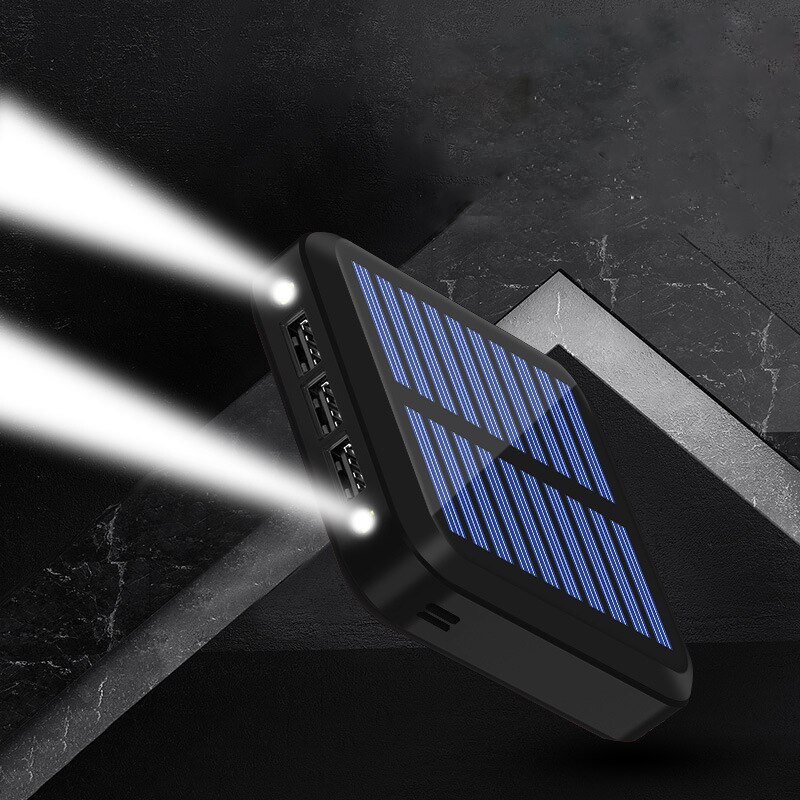 Batterie portable solaire 30000mAh chargeur 3 téléphone intelligent Port USB en plein air d'urgence pratique Mobile puissance chargeur de téléphone portable