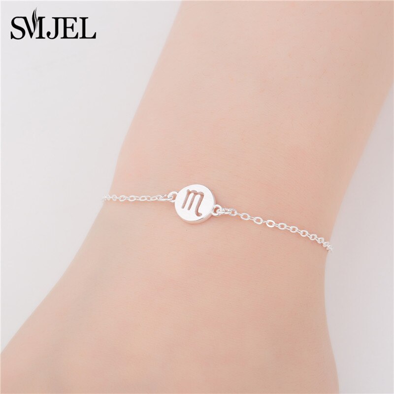 SMJEL Personalize 12 Constellation Zodiac Sign Bracelets for Women Girl Cancer Leo Virgo Libra Women Men Jewelry pulsera mujer: SL056 Scorpio