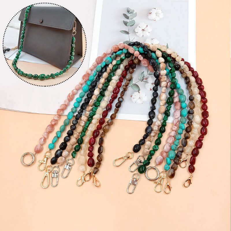 60cm DIY Austauschbare Tasche Griff Perle praktisch Kette Tasche Zubehör Handtasche Gurt Alle-spiel Acryl Schulter Taschen gürtel