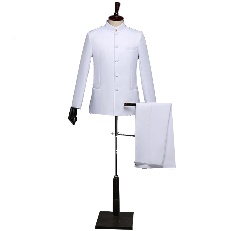 Chinese Style Mandarin Collar Men's Suits Male blazer casual suit Embroidered Classic Business Wedding Dress Male