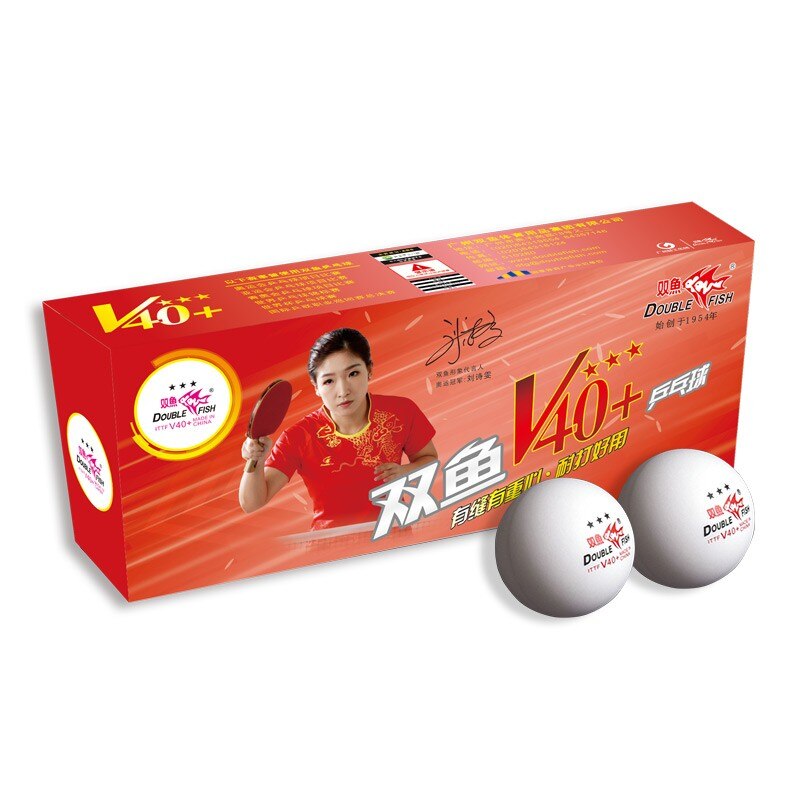 DOUBLE FISH 3 Stars White Balls V40+ Materials Plastic ABS Seam Ping Pong Balls ITTF approved 10 pcs/box