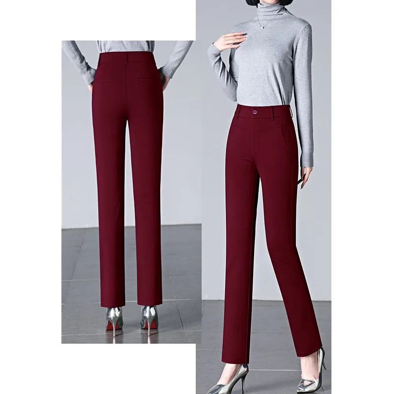 2025, neue schlank-passen-Schlauch für Damen, modische Stretchhose, verrotten, Dunkelblau, khaki, rot Schlauch, asiatische Größe 27–32
