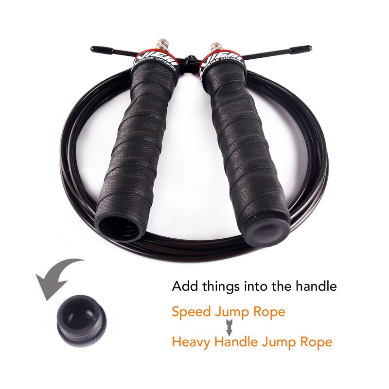 Cuerdas de salto pesadas Crossfit saltar velocidad cuerda con rodamientos de bolas de Cable de velocidad Extra Mango antideslizante para doble unders
