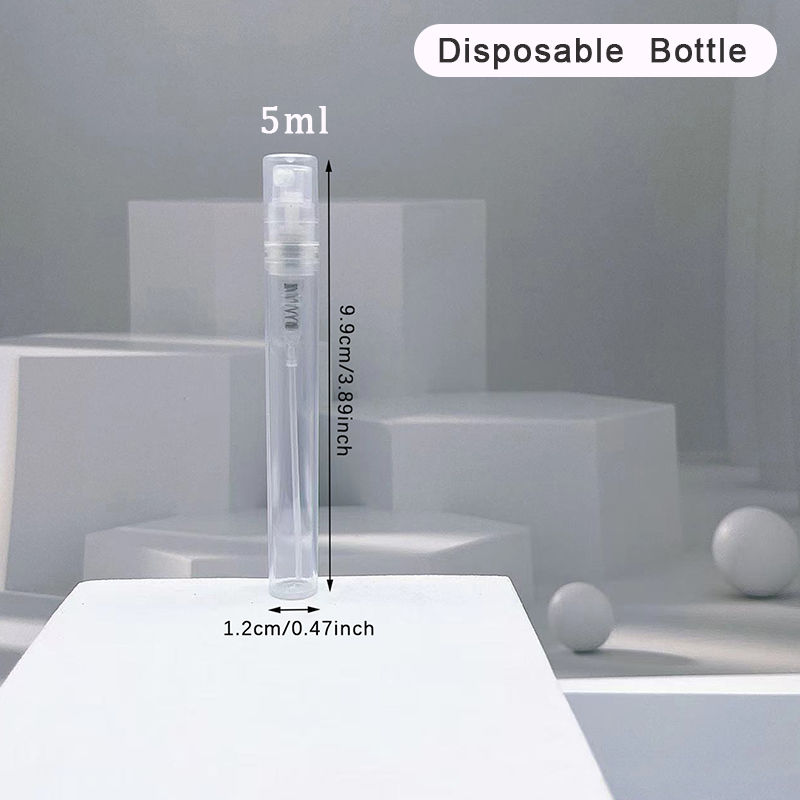 Mini botella de vidrio transparente para Perfume, frasco vacío para cosméticos, tubo de ensayo de muestra, viales de vidrio fino, 2ML, 3ML, 5ML, 10ML: Borgoña