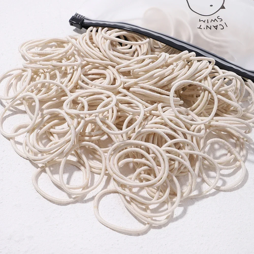 50 Uds. Bandas para el cabello de Color caramelo para niñas, accesorios para el cabello, banda de goma elástica de 3,8 cm, banda para el cabello, coleteros para niños: Verde claro