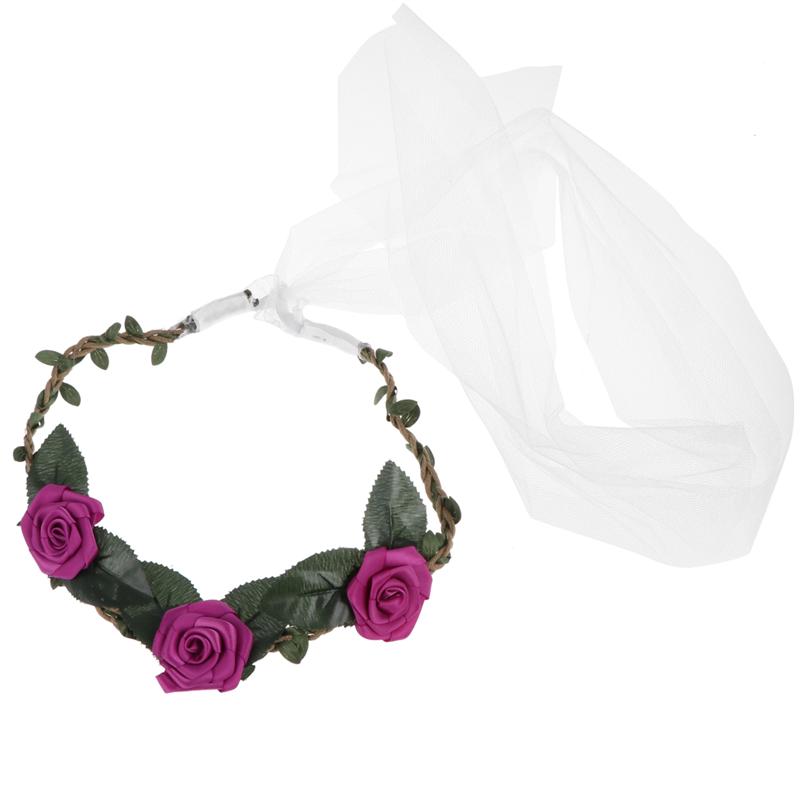 Simulé fleur couronne voile coiffure fée cheveux cerceau demoiselle d'honneur cheveux accessoires Photo accessoire pour mariage