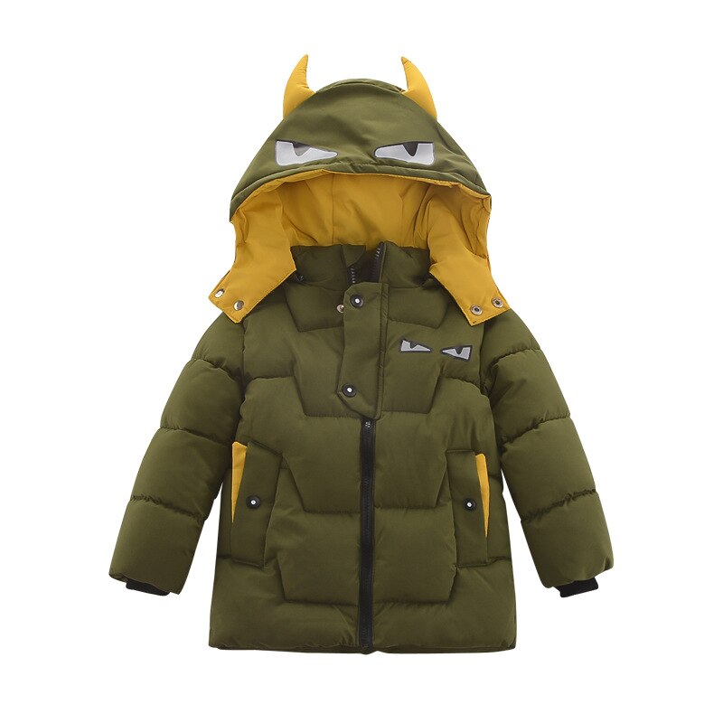 LZH Baby Jungen Jacke Herbst Winter freundlicher Warme Verdicken Oberbekleidung Mantel freundlicher Unten Jacke Für Jungen Baumwolle Kleidung 2-5 jahre: Armee Grün / 3T