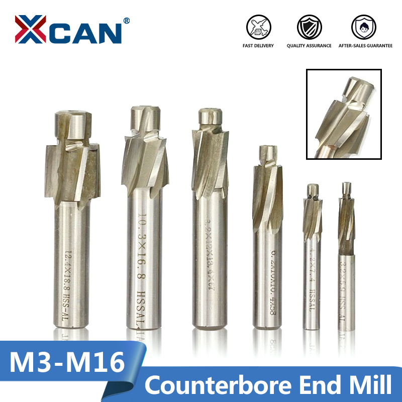 1 unidad de fresa de avellanado XCAN con 4 puntas HSS, herramienta de ranurado piloto de M3.2-M16.5, fresa para taladro de madera/Metal