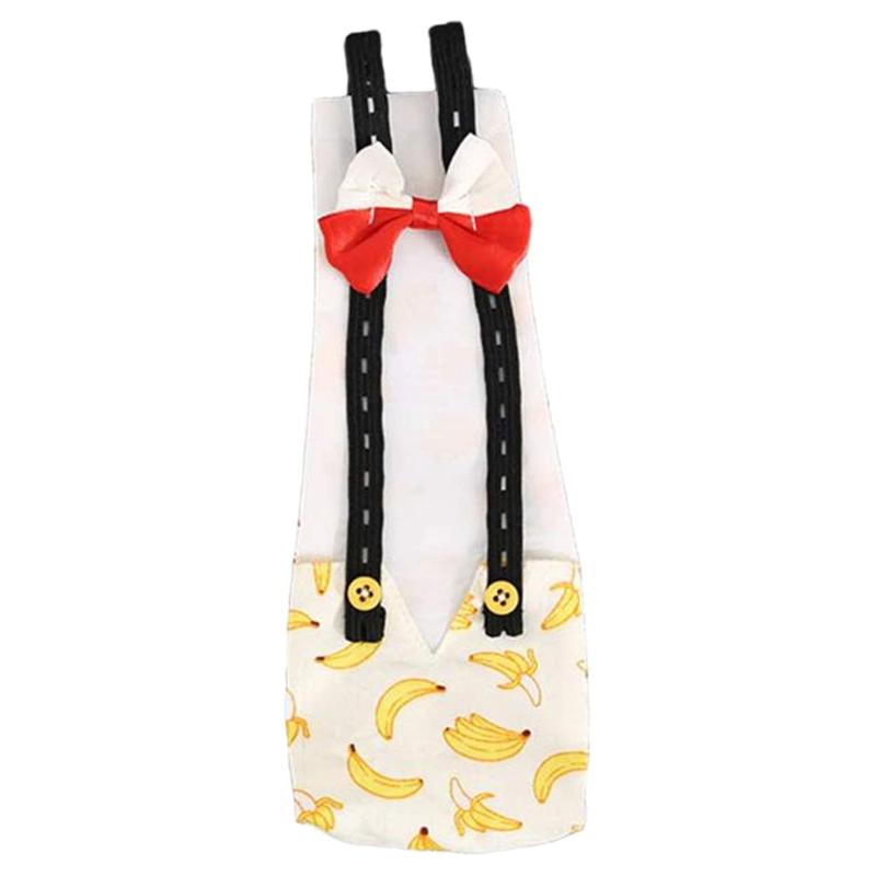 Pañal ajustable reutilizable para aves de corral, pañal con estampado de piña, plátano, pato, Ganso, lavable, con pajarita: 2 / L