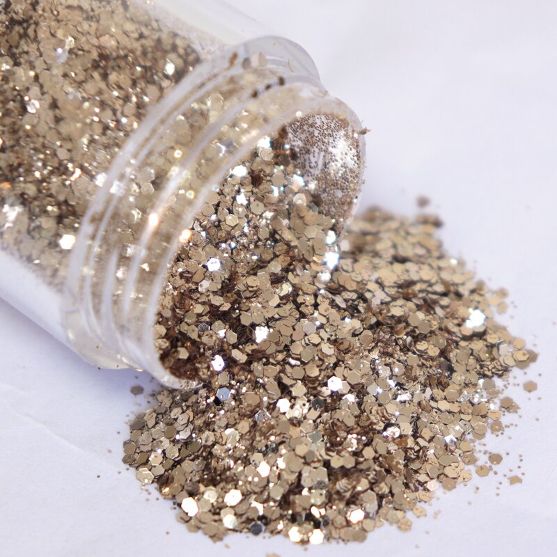 1 bouteille or Rose argent mélange Nail Art paillettes paillettes bricolage brillant Paillette conseils charme Pigment flocons Gel ongles décorations 10ml: CSMX4
