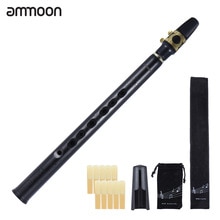 Ammoon mini bolso bb saxofone sax abs com alto mouthpieces 10 pçs reed saco de transporte instrumento de vento de madeira