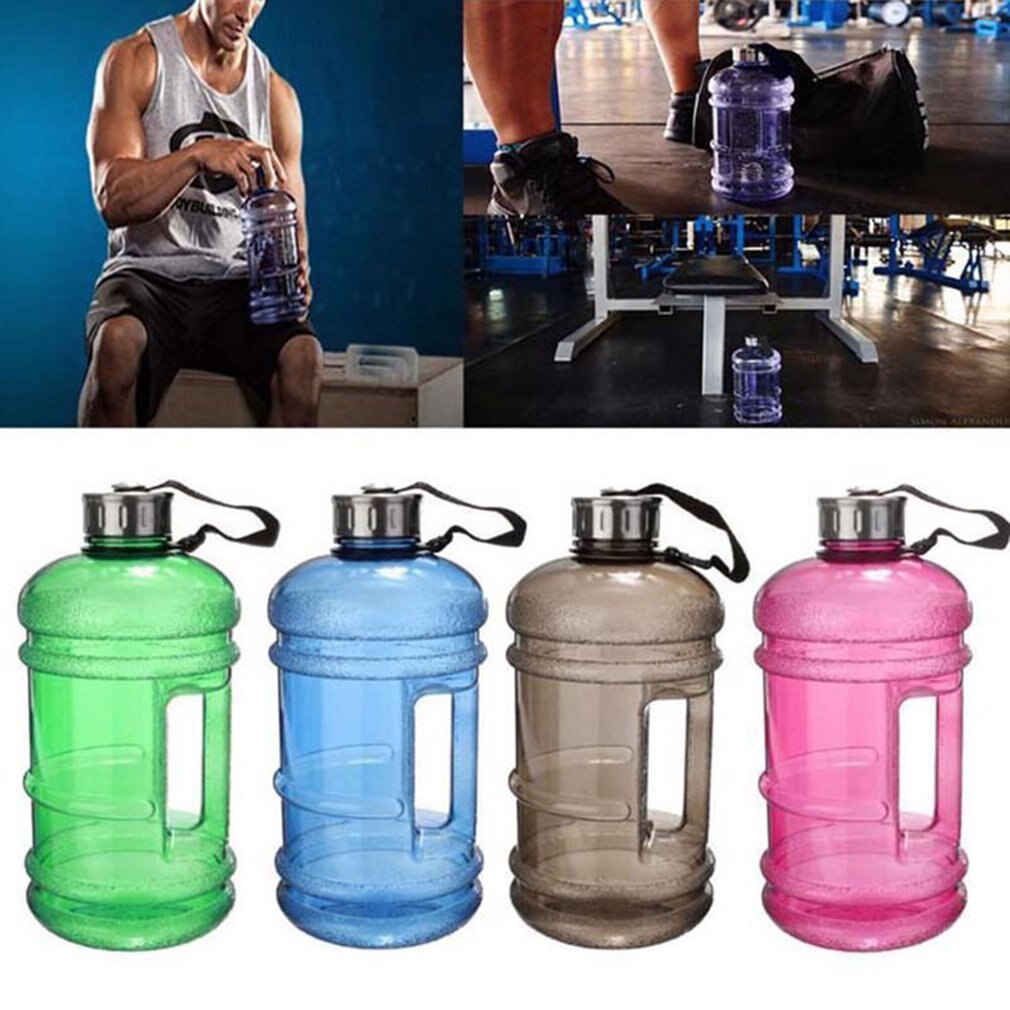 2.2L Grote Capaciteit Multifunctiona Halter Vorm Water Fles Draagbare Sport Gym Fitness Push Cap Waterkoker Met Handvat