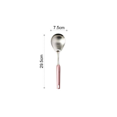 7Pcs Roze Goud Keuken Huishouden 304 Roestvrij Staal Keukengerei Set Koken Lepel Schop Keukengerei: silver rice spoon