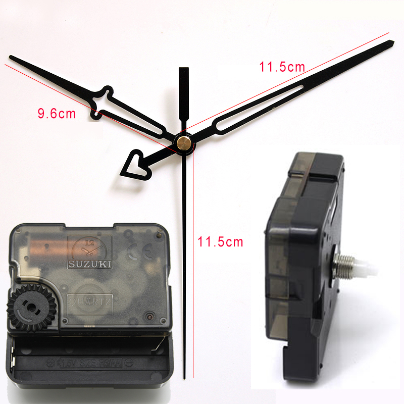 Suzuki-Reloj de pared de plástico con movimiento silencioso, accesorio de reloj con manecillas blancas, movimiento de cuarzo, color negro, 10 #, HS88