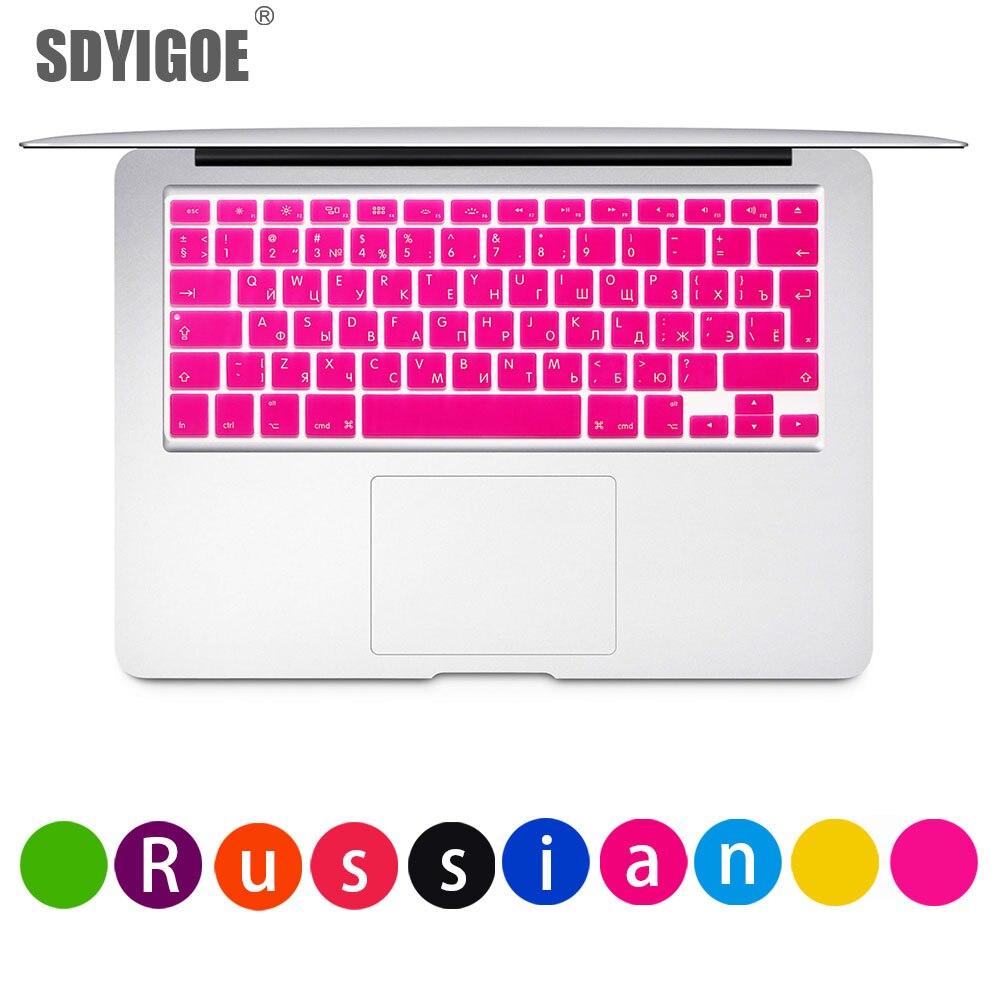 Russische Für apple macbook pro Laptop Tastatur abdeckung air 13 &quot;15pro A1466A1502A1398A1278EU-Enter Silikon Tastatur schutz film: Rose red