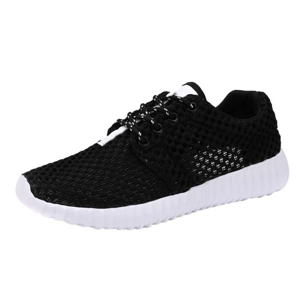 KANCOOLD Light Running Shoes White Sneakers Hollow Mesh Sport Shoes Men/Women Breathable chaussure homme zapatillas hombre: BK / 42