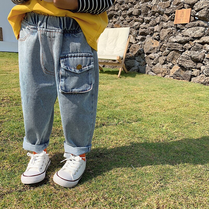 Herfst Jongens En Meisjes Mode Denim Broek Kids Jeans Met Pocket