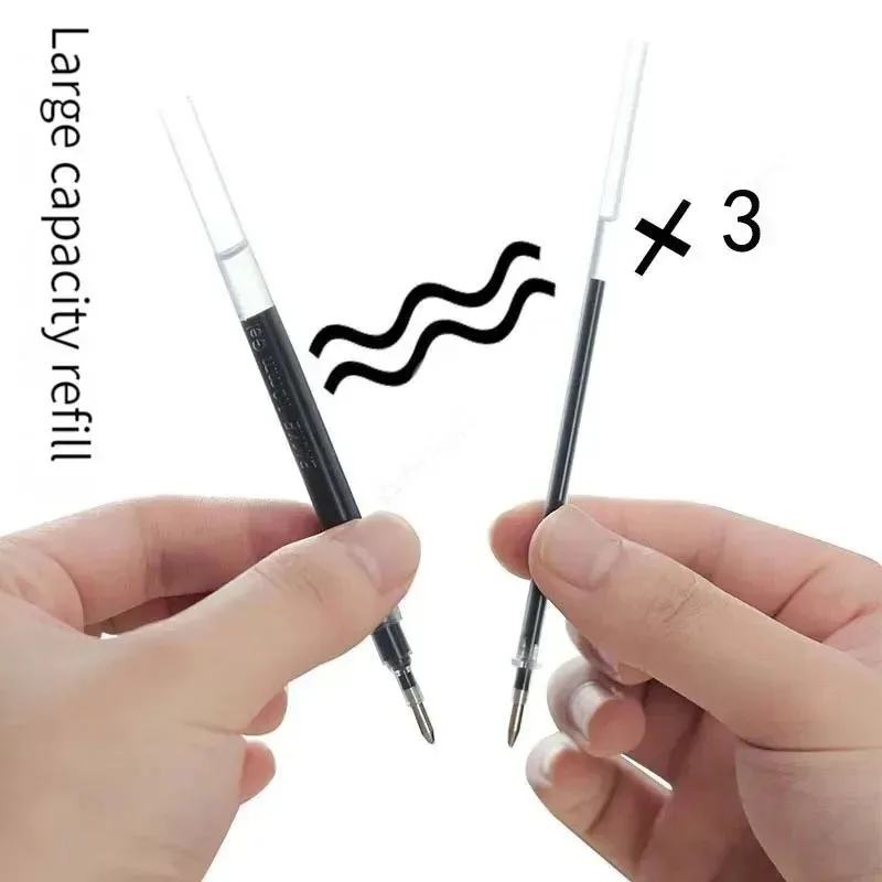 Bolígrafo de Gel de gran capacidad, 6 uds., 1,0/0,7/0,5mm, plumas de escritura a mano para caligrafía, tinta negra/azul/roja de carbono, suministros escolares