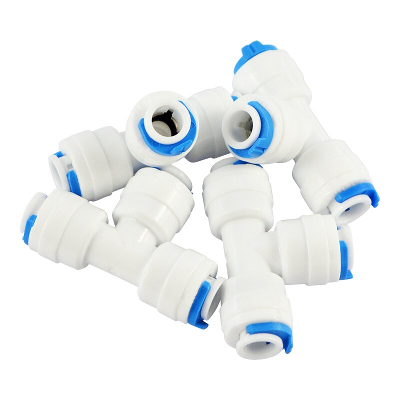 Atwfs 2Pcs Water Filter 1/4 "Tee Fittings Connector Ro Elleboog Pvc