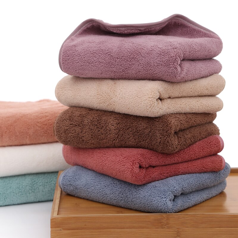 High-density Coral Velvet Towel Solid Color Soft Face Towel Thick Highly Absorbent Household Towel