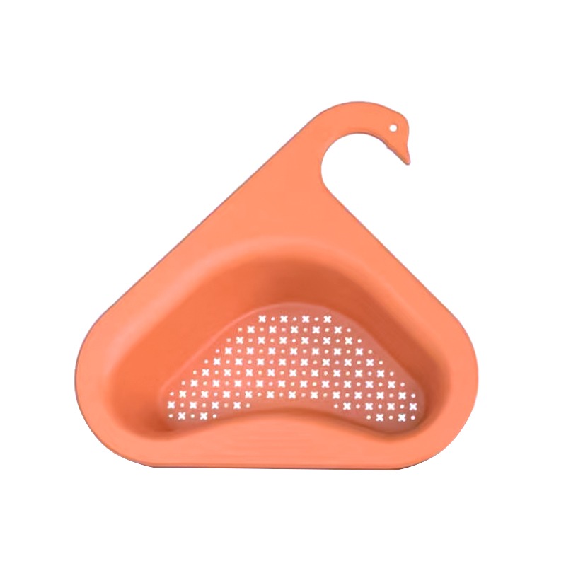 Kitchen Leftover Sink Strainer Sink Swan Drain Basket General Fruit and Vegetable Drain Basket Multifunctional Drain Basket: orange