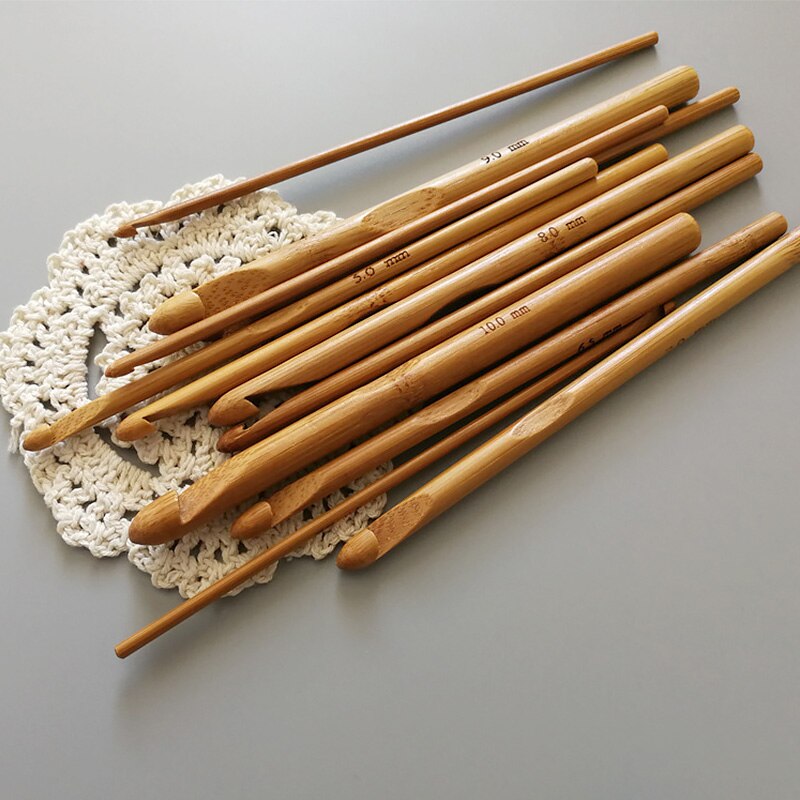 12pcs 3mm-30mm Available Bamboo Knitting Needles For Yarn Sweater Crafts Double Pointed Wood Weaving Crochet Hooks 15cm: 12pcs
