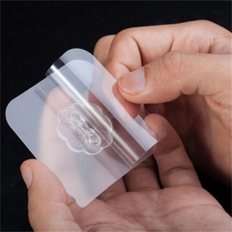 1 Stck 6x6cm transparent Starke Selbst Klebstoff Tür Zauberstab KleiderbüGel Haken Saug Schwere zuletzt Gestell Tasse Sauger für Küche Zubehör