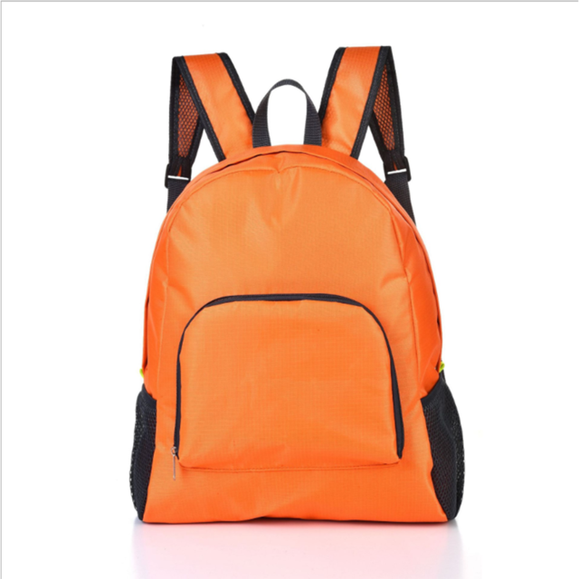 Mochila escolar económica para hombre y mujer, morral de viaje plegable de gran capacidad, informal: Naranja