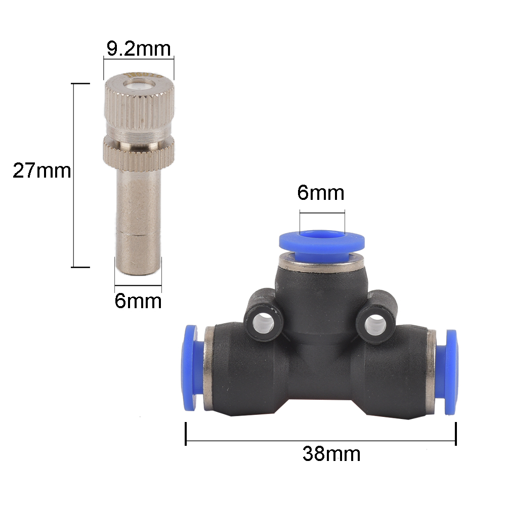 20Stck Niederdruck Beschlagen Kühlsystem Zerstäubung Düse 6mm Unterhose sperren Schnell Anschlüsse Befeuchten Bewässerung Landschaftsbau Spritzgerät