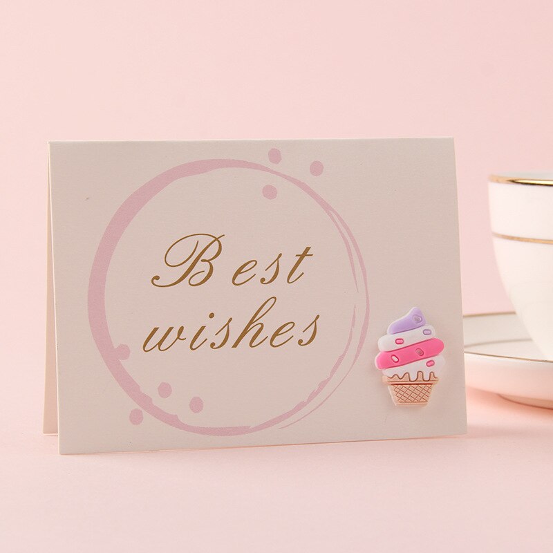 Set (1 Card + 1 Envelope）Wishes Greeting Birthday Post Card Thanks Envelopes Cards