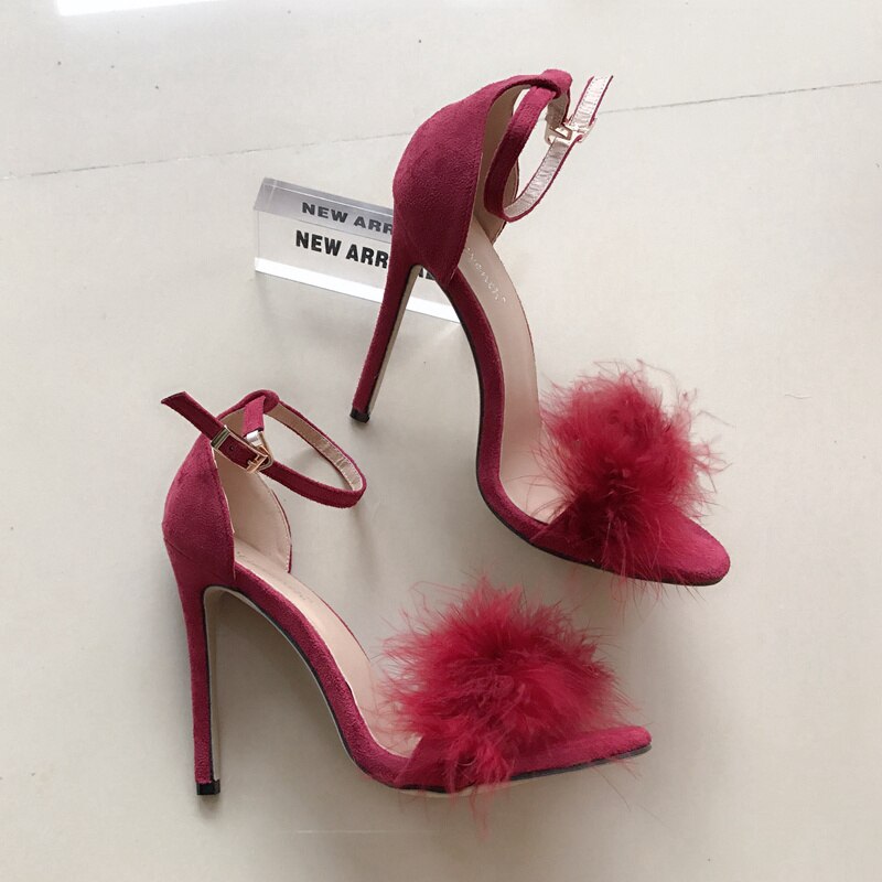 Tacones de color rojo de tacones de Punta puntiaguda Punta de color Nude con 7cm de fina con tacones altos Zapatos